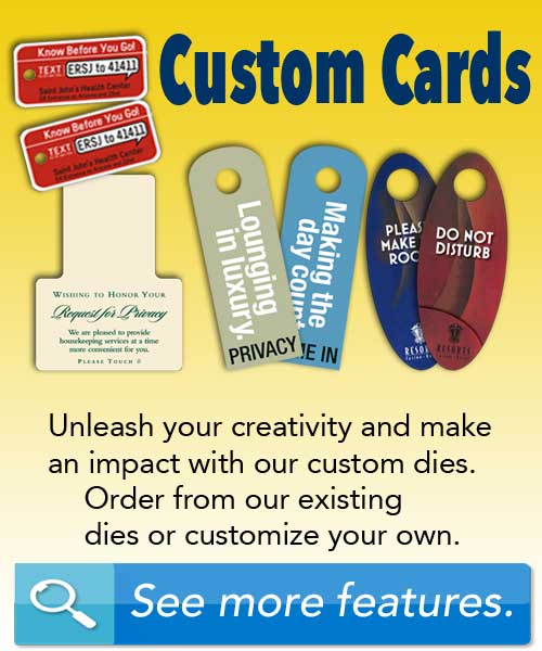 custom cards dies door hangers key tags privacy