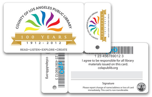 county of los angeles public library card key tag 100 years