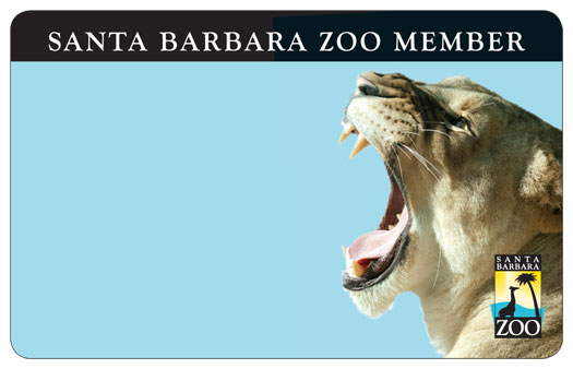 santa barbara zoo member recycled card