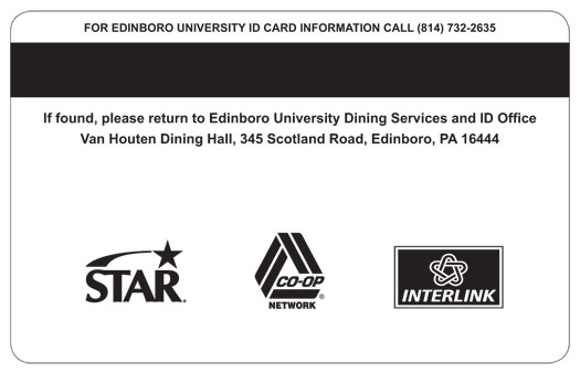 eidinboro university star co-op interlink card